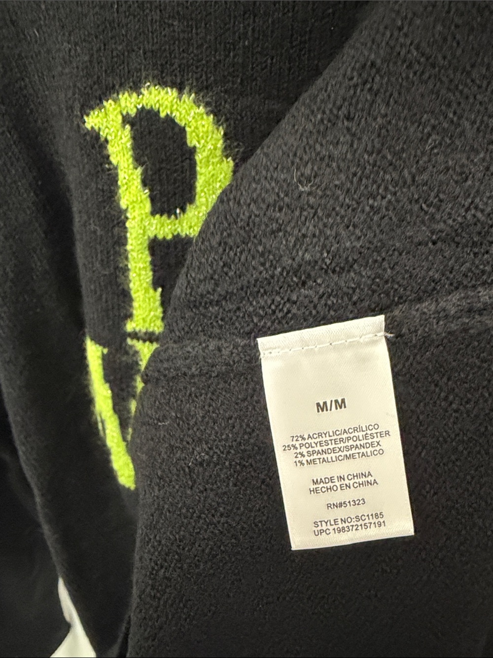 Vince Camuto Halloween Black Crewneck Sweater Bad Witch NWT - Picture 4 of 4